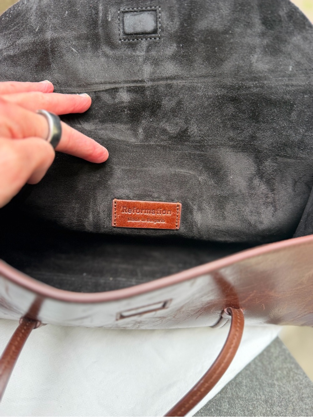 Stunning Reformation Chestnut brown Leather Shoulder Bag EUC - Picture 8 of 11
